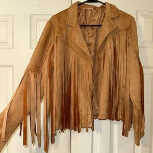 Fringe Suede Tan Jacket
